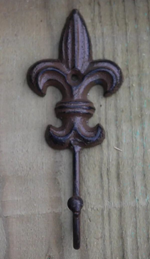Kapstokhaak Lelie, gietijzer, bruin KH123