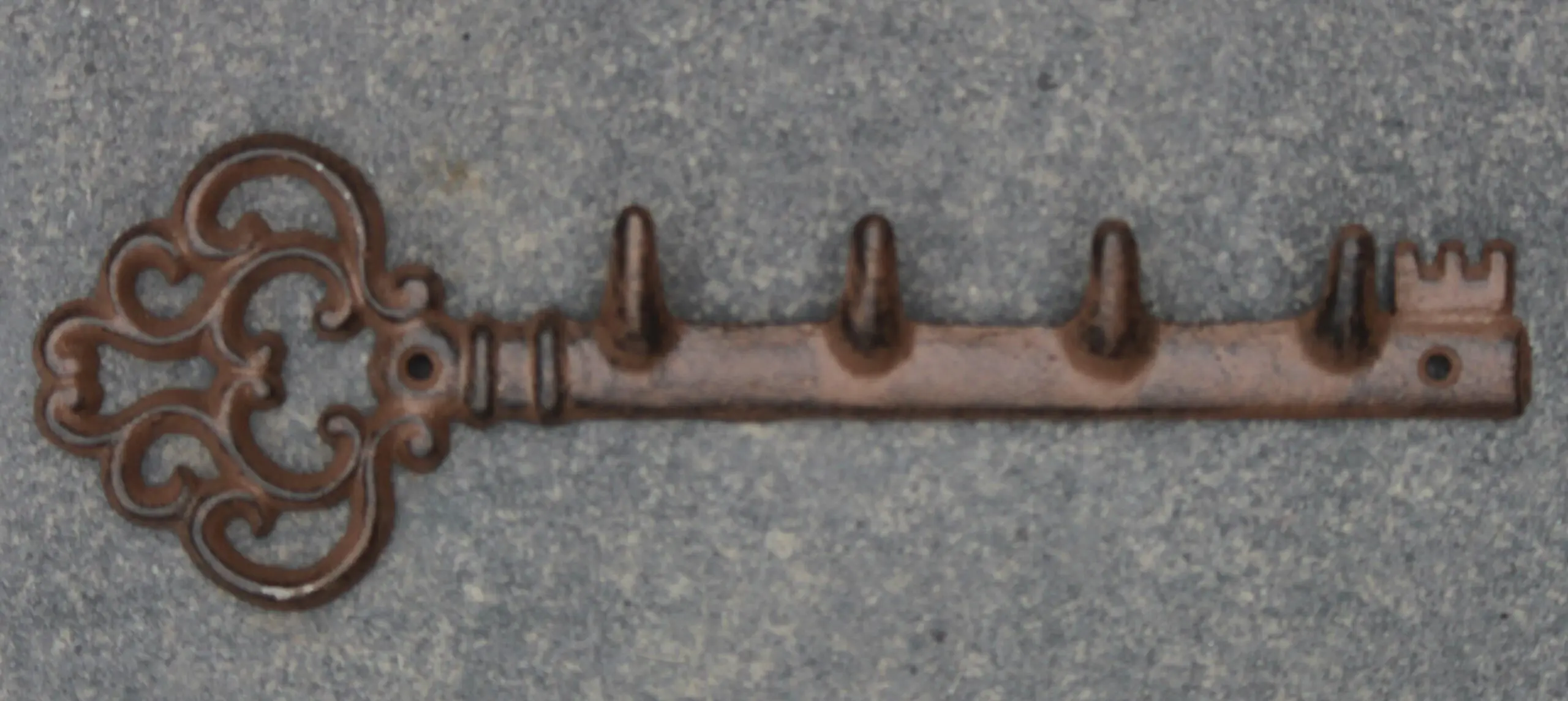 Kapstokhaak sleutel met 4 haken, gietijzer  LH149 - Afbeelding 2