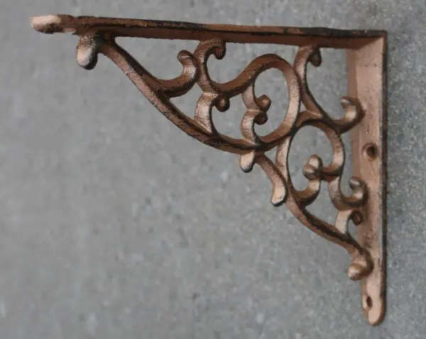 Plankdrager, wandhaak sierlijk 17,5 cm,  gietijzer PD171