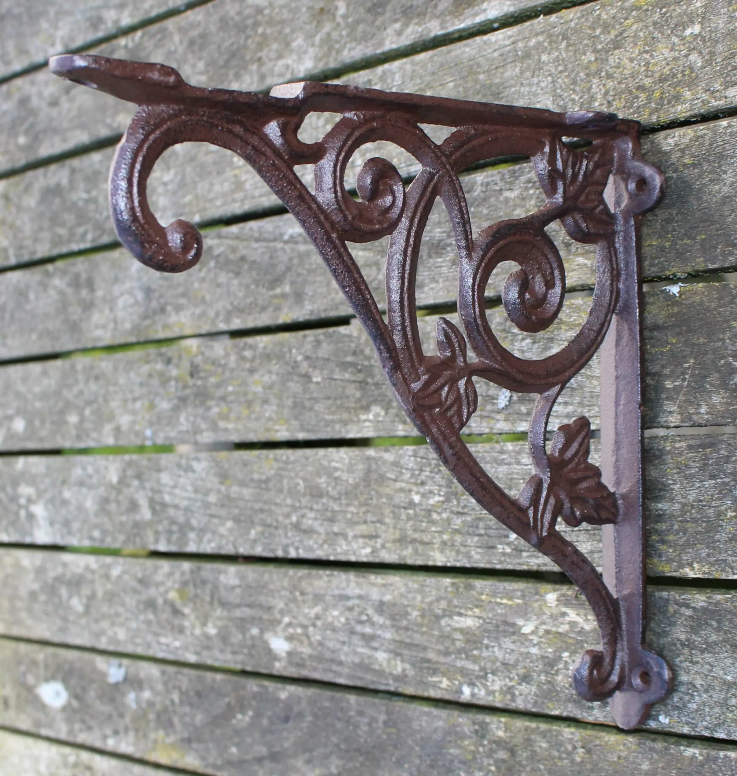 Plankdrager, wandhaak 21,5 cm. sierlijk, gietijzer PD153 - Afbeelding 3