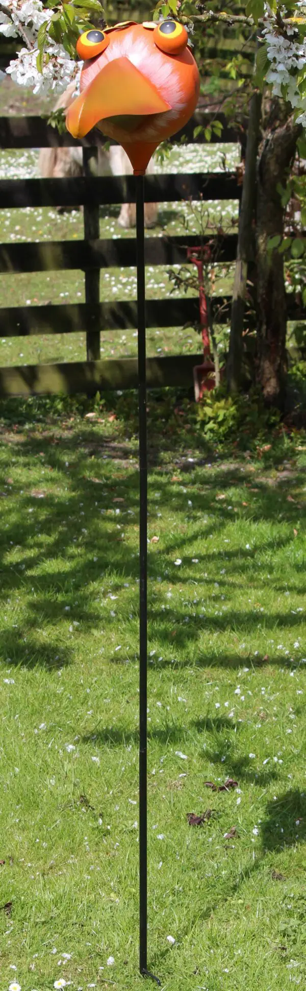 Tuinsteker, vogelkop op stok, 180cm. Metaal - Afbeelding 2