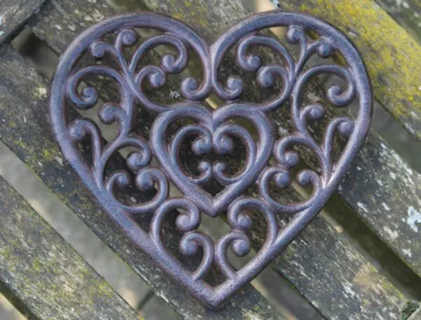 Onderzetter, treefje hart, gietijzer 6Y0379 - Afbeelding 2
