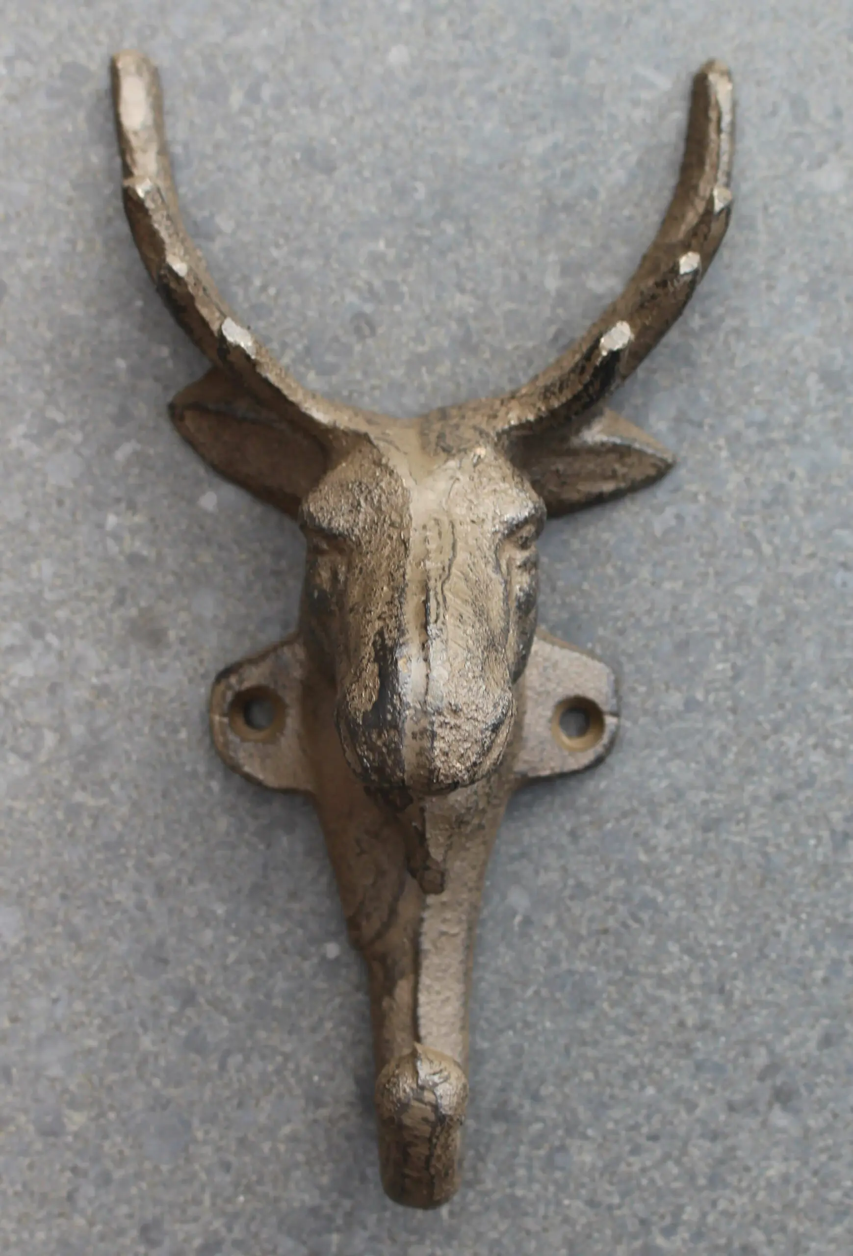 Kapstokhaak eland, hert met gewei, gietijzer, bruin  KH520 - Afbeelding 2