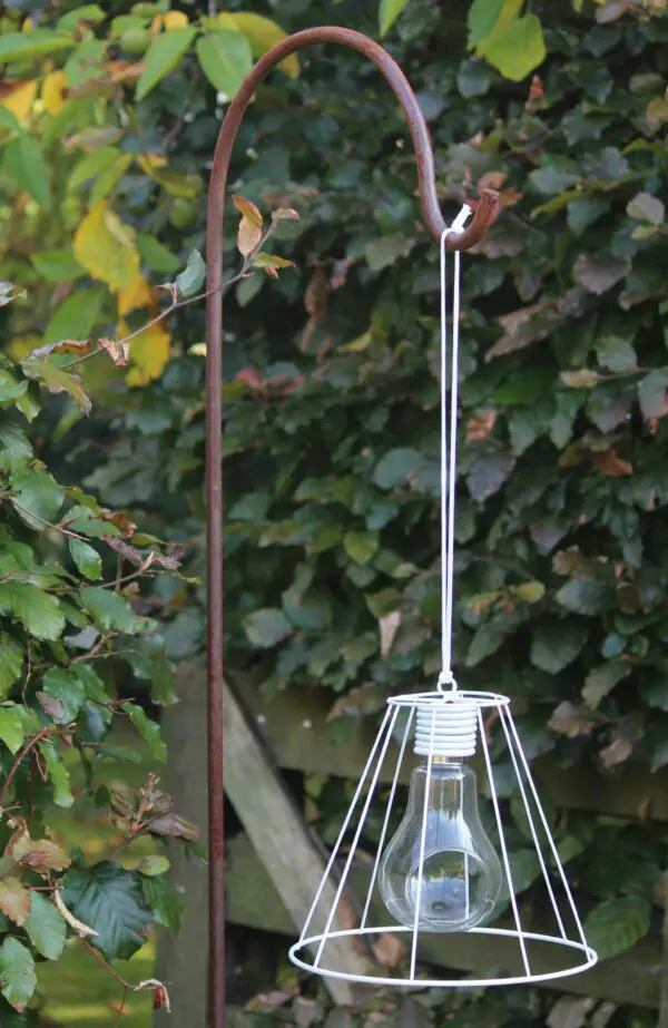 Hanglamp, lantaarn industrieel, wit, waxinelichthouder     WL47W - Afbeelding 2