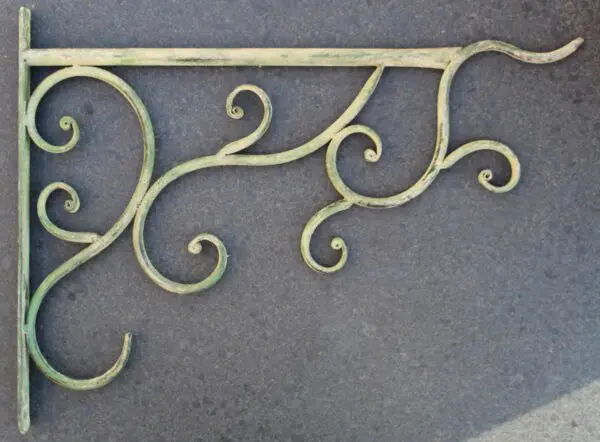 Wandhaak aged metal, groen 35 cm.   AM74