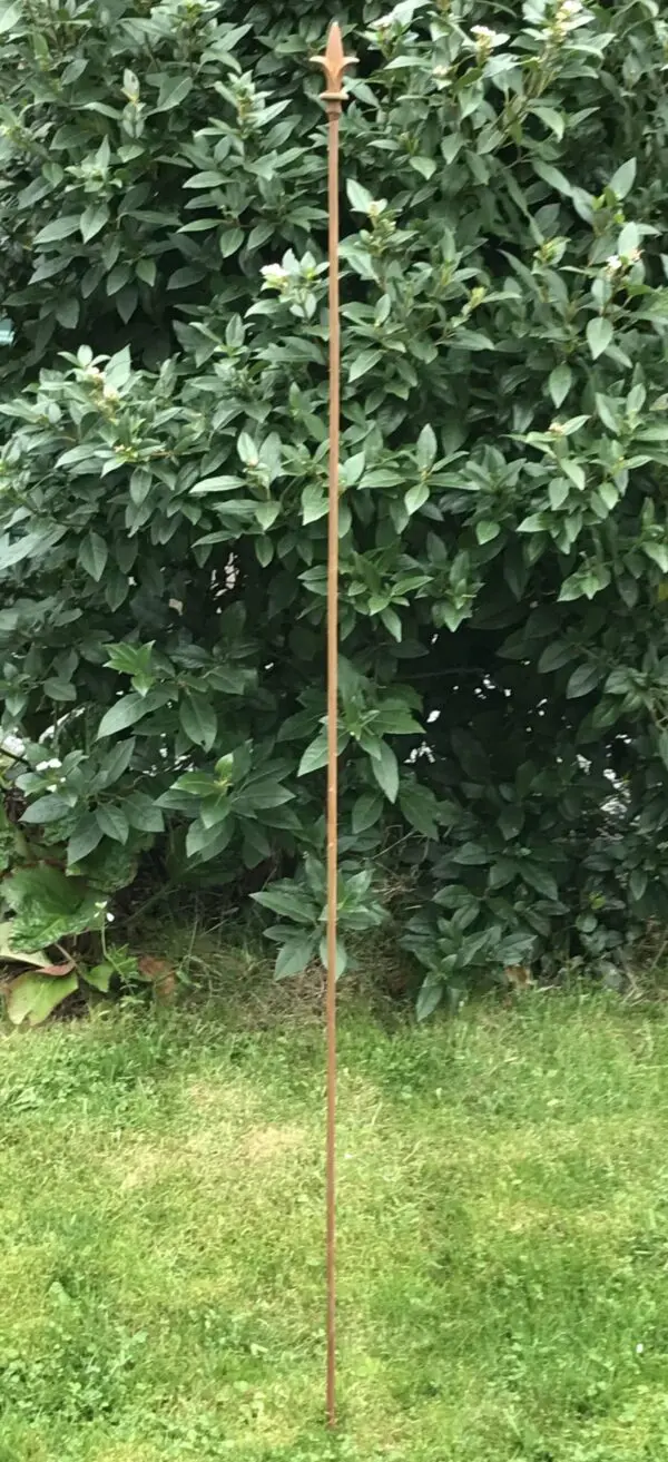 Plantensteun Franse Lelie 150 cm. roestig metaal PS205 - Afbeelding 3