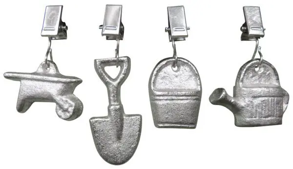 Tafelkleedgewichtjes tuingereedschap, zilverkleurig TW31A