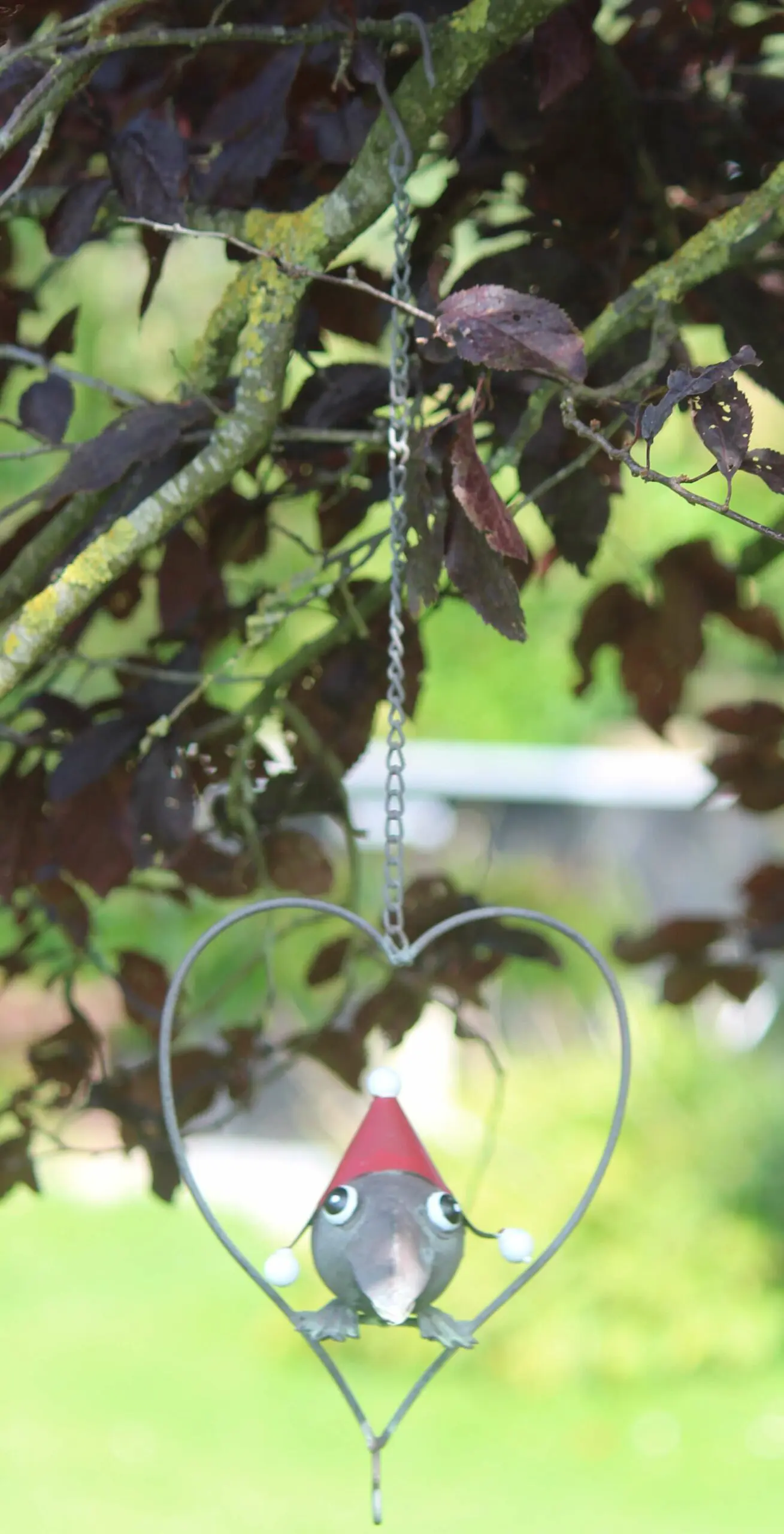 Vetbolhanger, vogelvoerhanger vogel in hart, metaal VH225 - Afbeelding 2