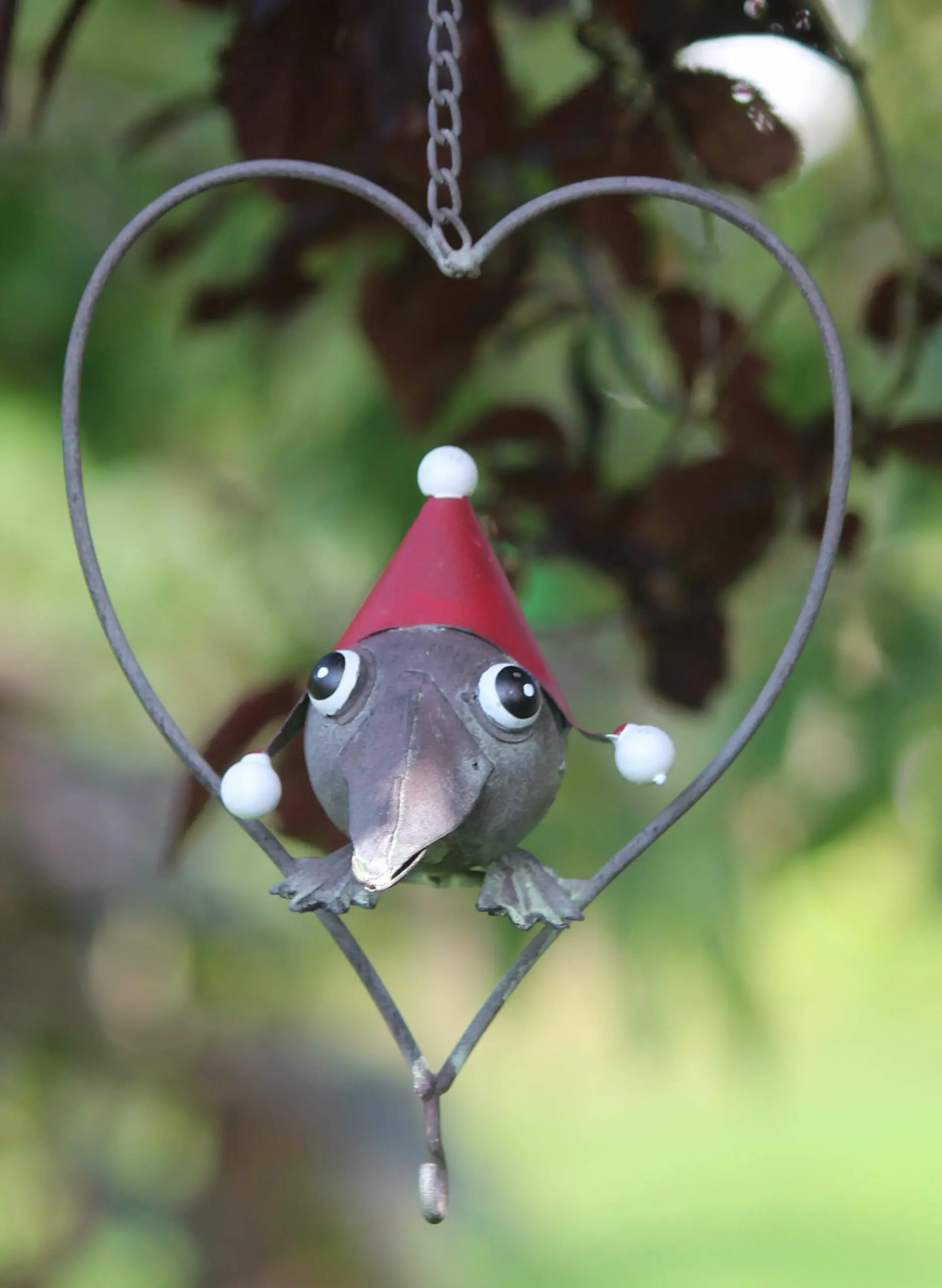 Vetbolhanger, vogelvoerhanger vogel in hart, metaal VH225 - Afbeelding 4