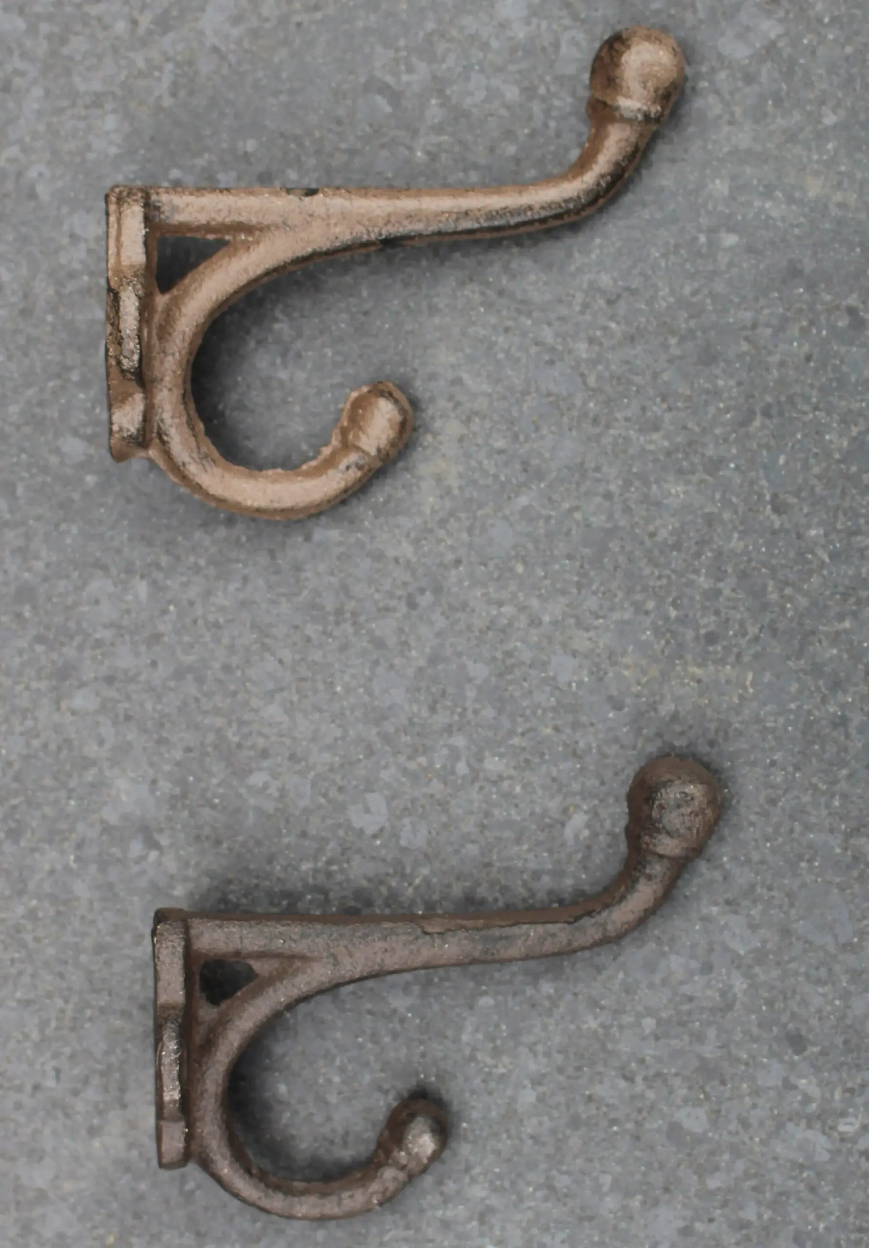 Kapstokhaak 8,4 cm, dubbele haak, bruin, gietijzer KH116 - Afbeelding 3