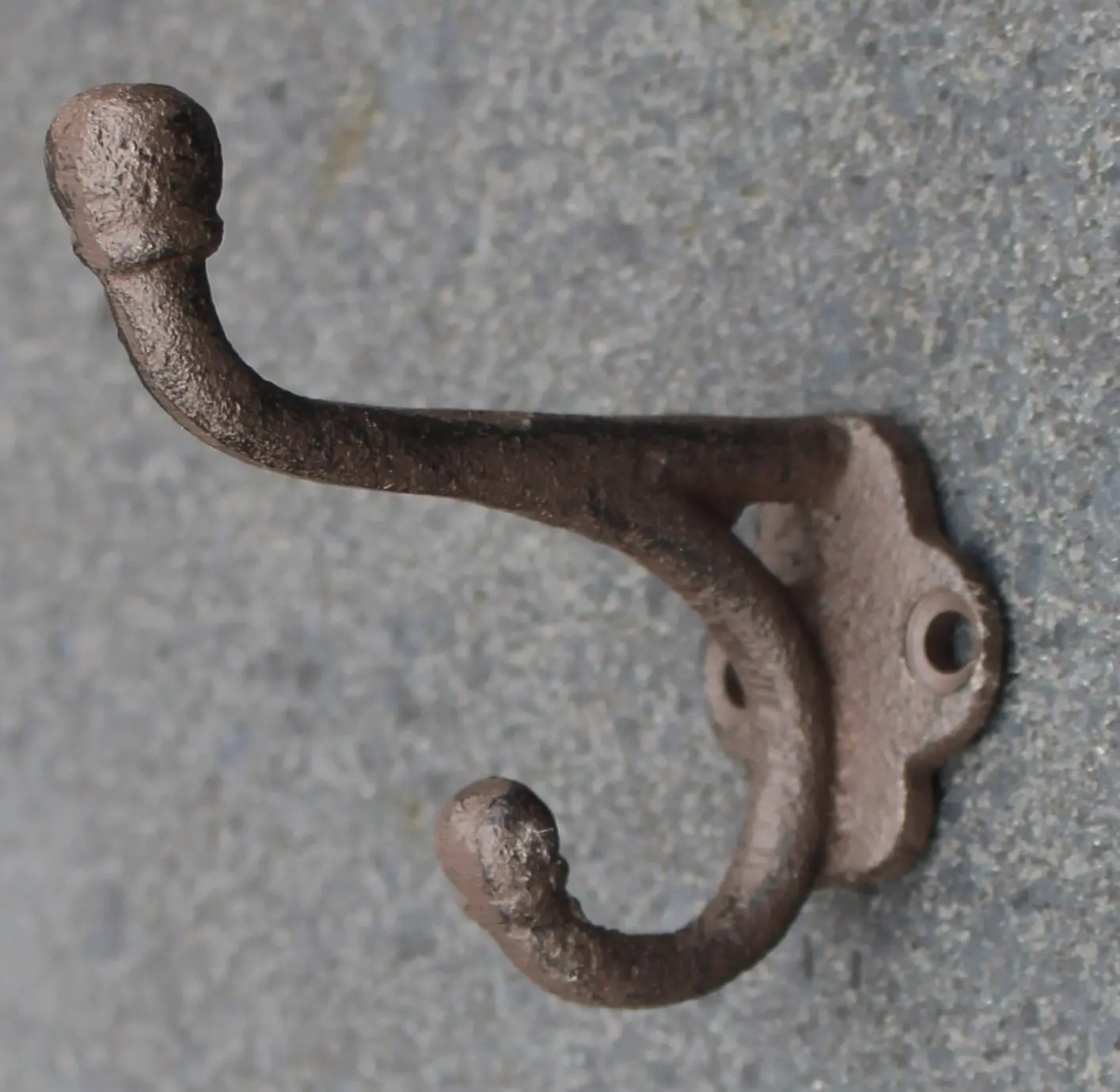 Kapstokhaak 8,4 cm, dubbele haak, bruin, gietijzer KH116 - Afbeelding 4
