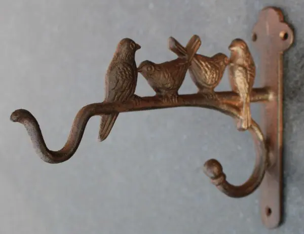 Wandhaak vogels, gietijzer   BPH69 - Afbeelding 2