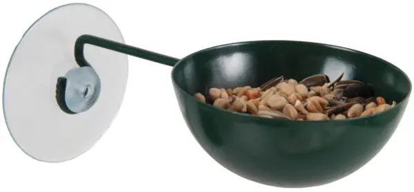 Raamvoederbakje, vogelvoerbakje voor raam, groen, metaal    FB123 - Afbeelding 2