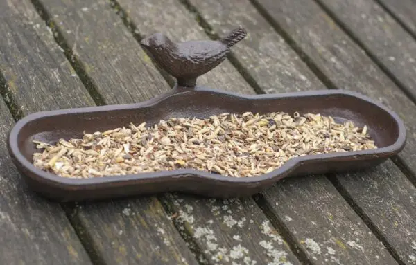 Vogelschaal, vogelbad met vogel, gietijzer BR25