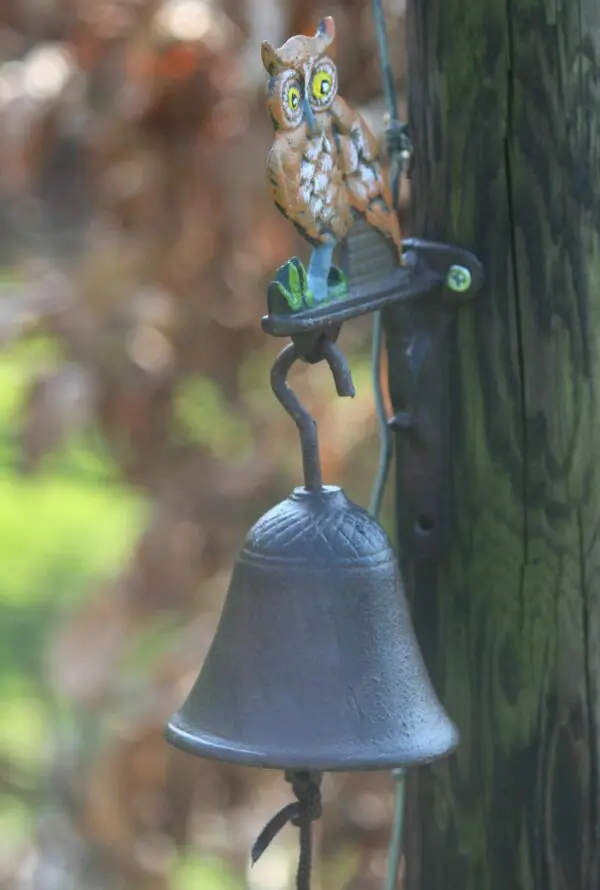 Deurbel uil, gietijzer, gekleurd DB185 - Afbeelding 3
