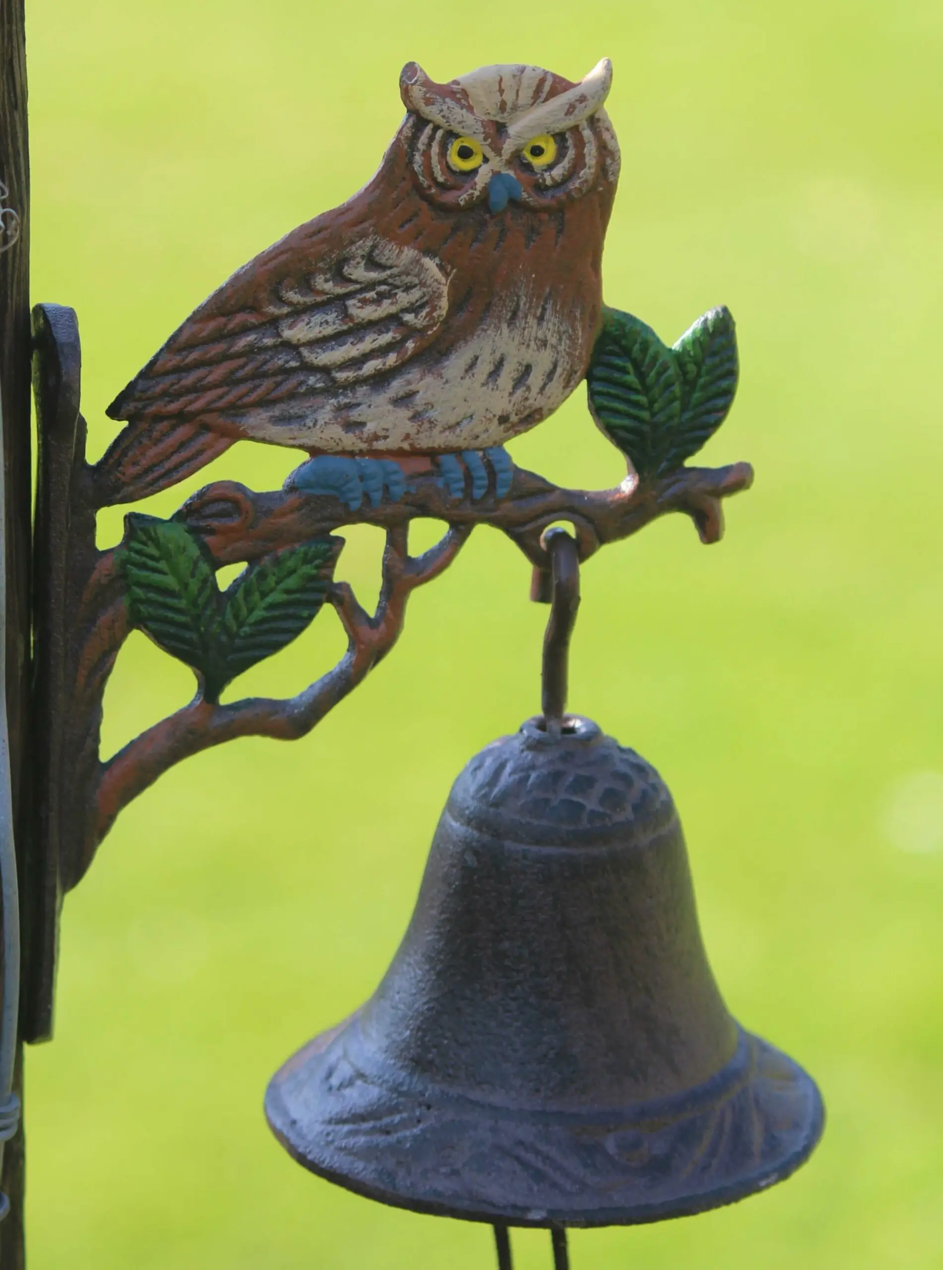 Deurbel uil, gietijzer, gekleurd DB186 - Afbeelding 2