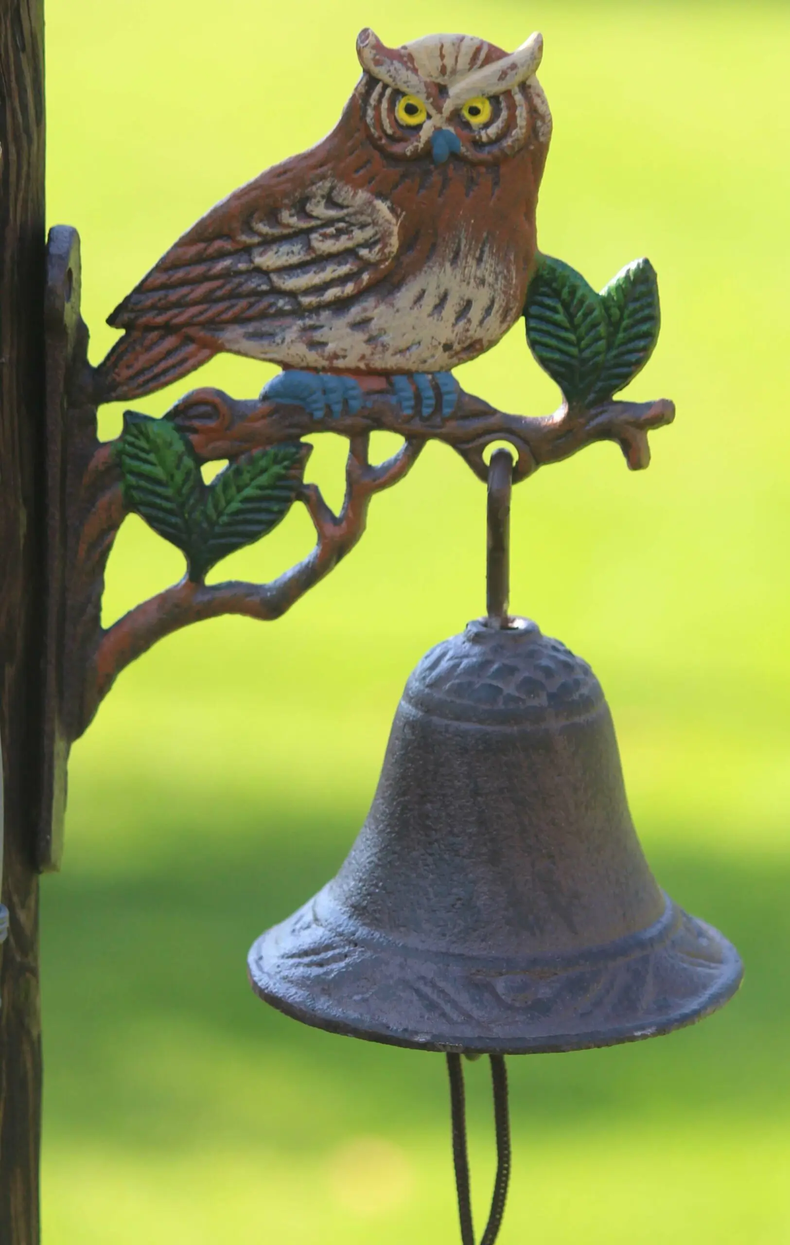 Deurbel uil, gietijzer, gekleurd DB186 - Afbeelding 3