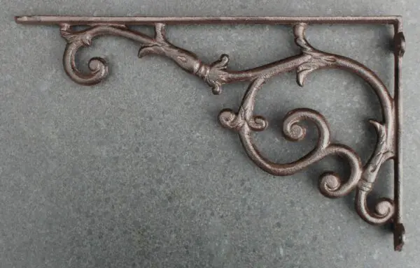 Plankdrager, wandhaak sierlijk 32 cm. gietijzer   PD148 - Afbeelding 2