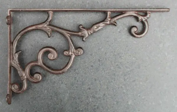 Plankdrager, wandhaak sierlijk 32 cm. gietijzer   PD148 - Afbeelding 3