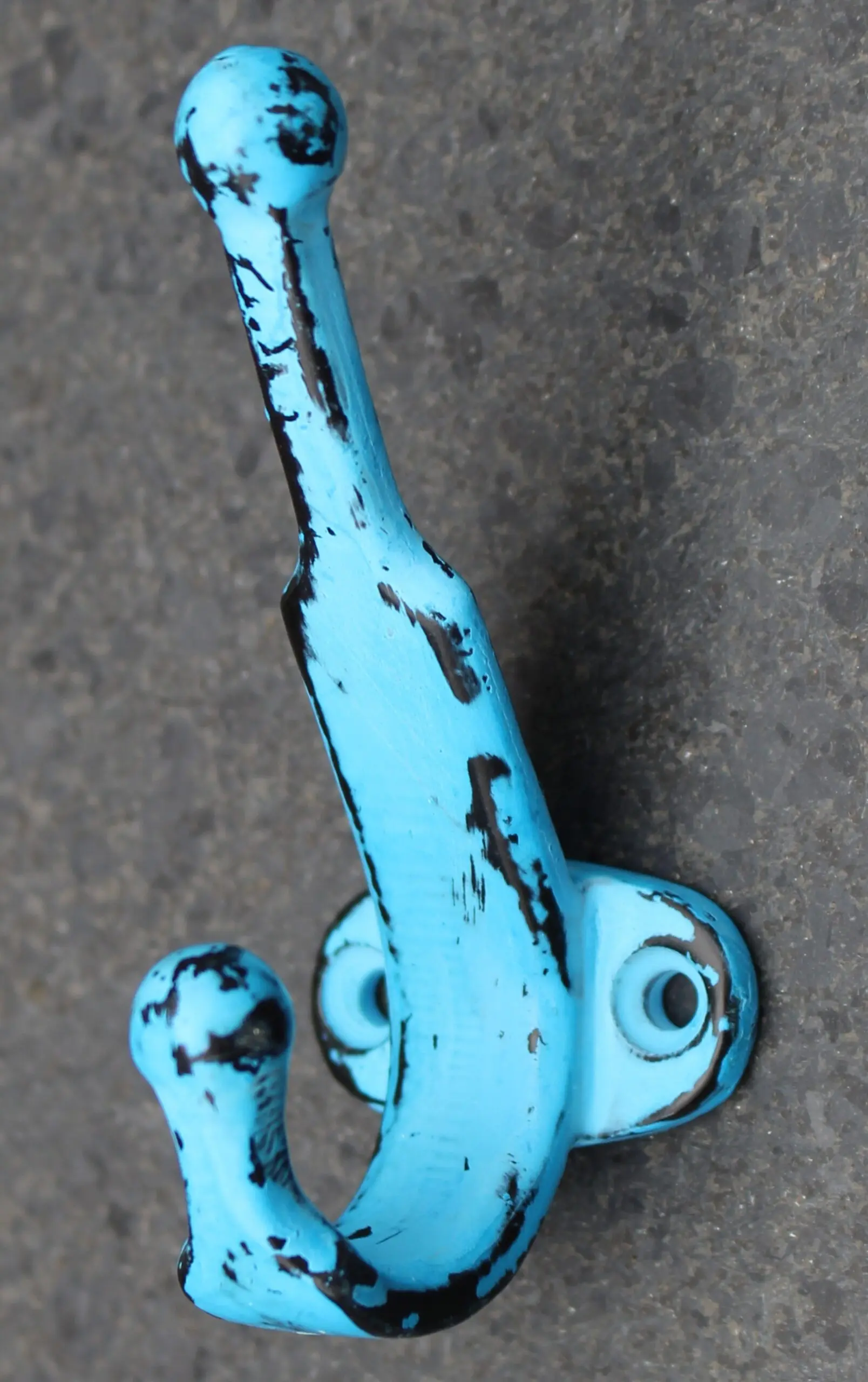 Kapstokhaak Antiek Blauw, Dubbele haak, Klein KH656