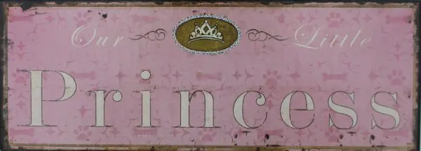 Tekstbord: "Our Little Princess" , roze  TB211