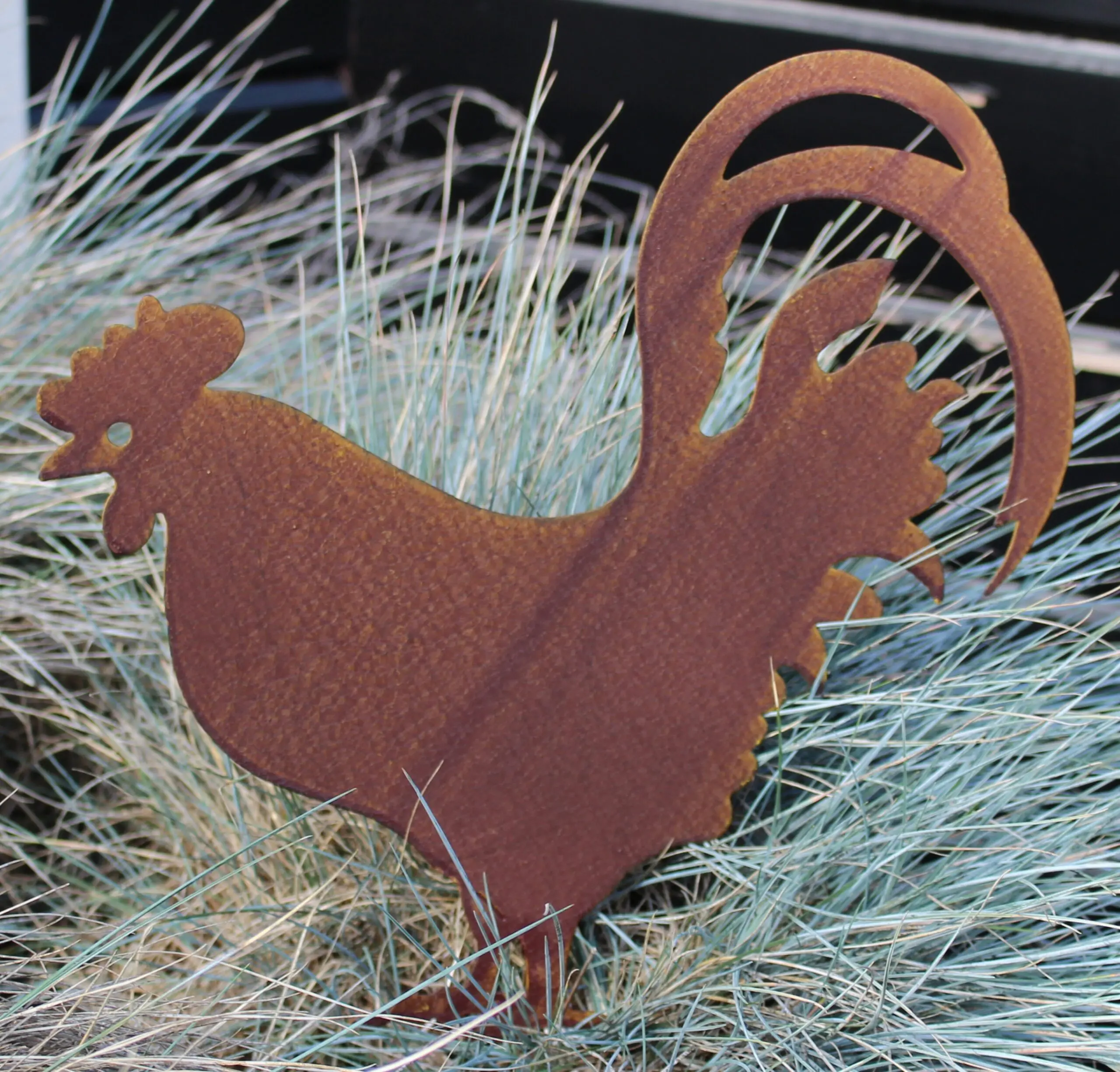 Tuinsteker haan, roestig metaal SK270