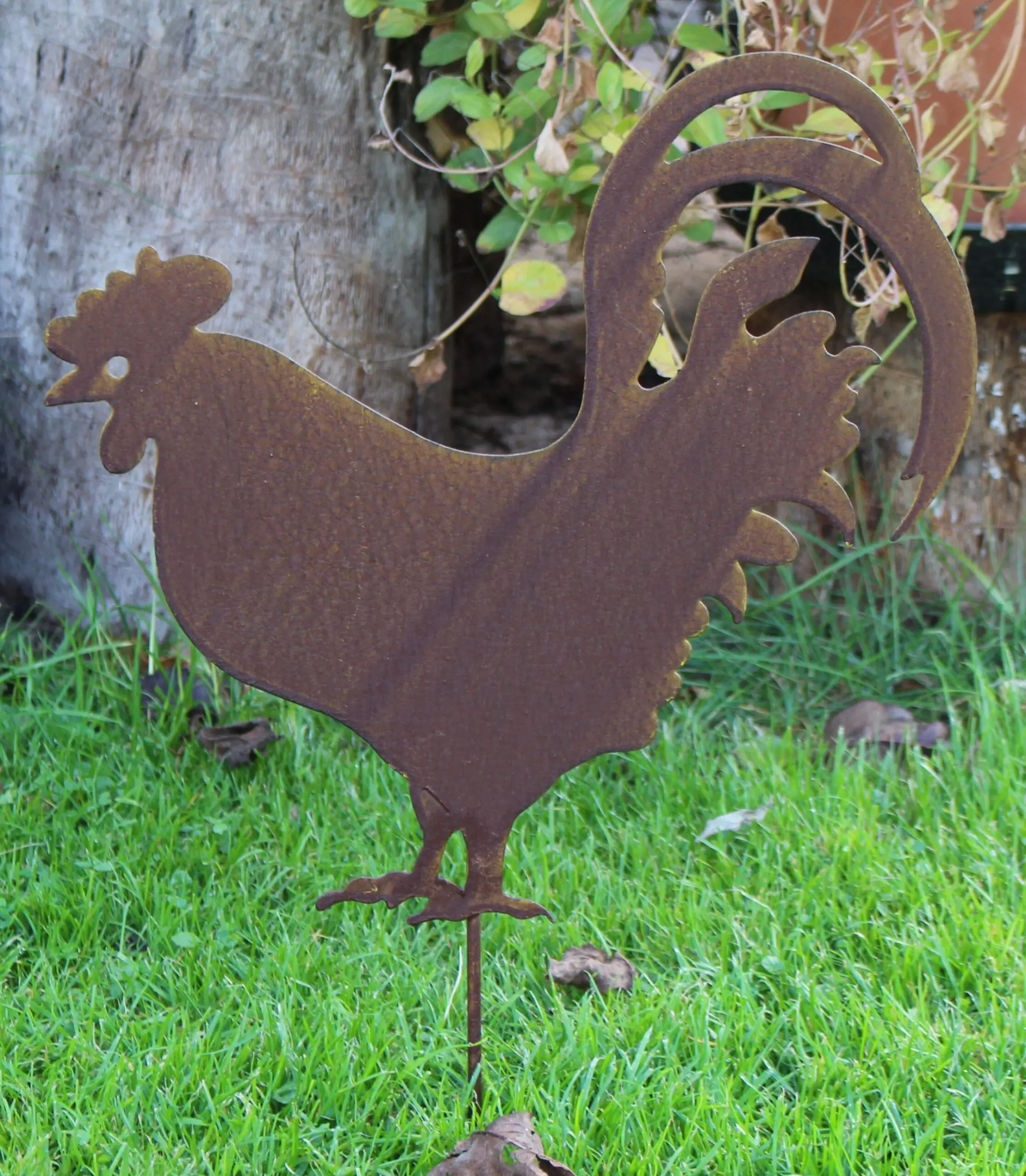Tuinsteker haan, roestig metaal SK270 - Afbeelding 3