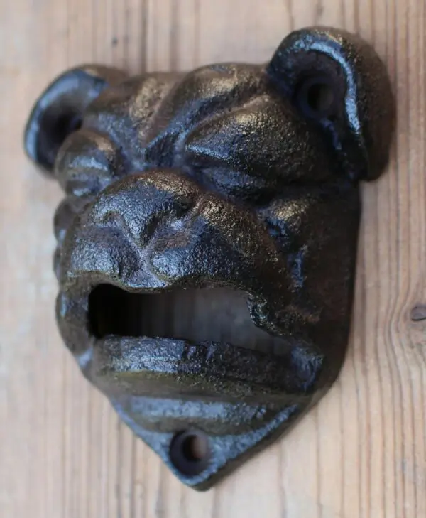 Flesopener Bulldog, Hond, Gietijzer, Schroefbaar TT204