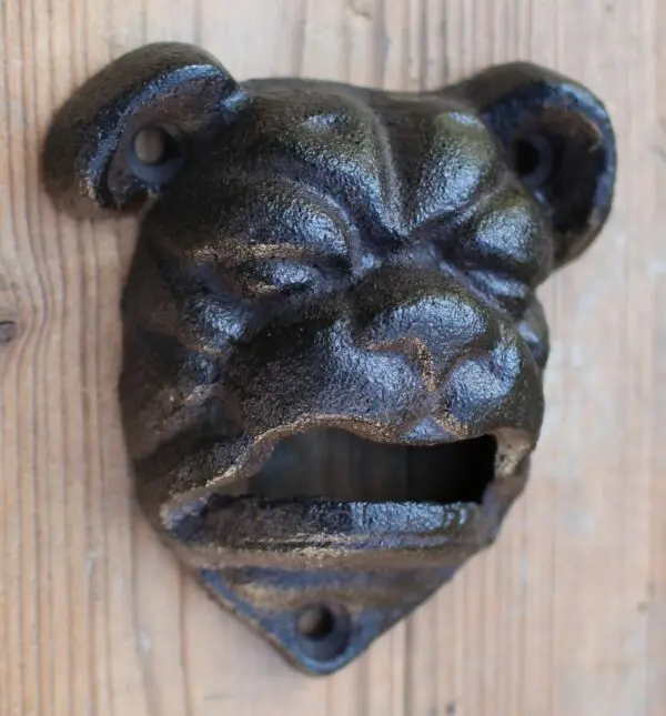 Flesopener Bulldog, Hond, Gietijzer, Schroefbaar TT204 - Afbeelding 4