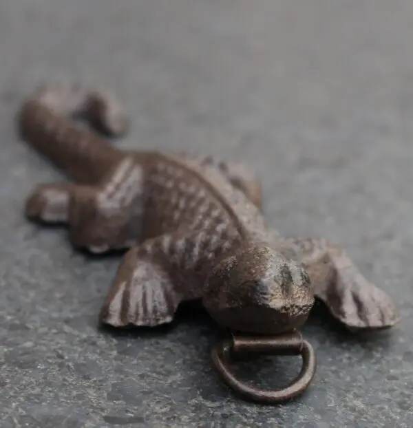 Salamander, gekko, 11 cm, gietijzer   SG310 - Afbeelding 2