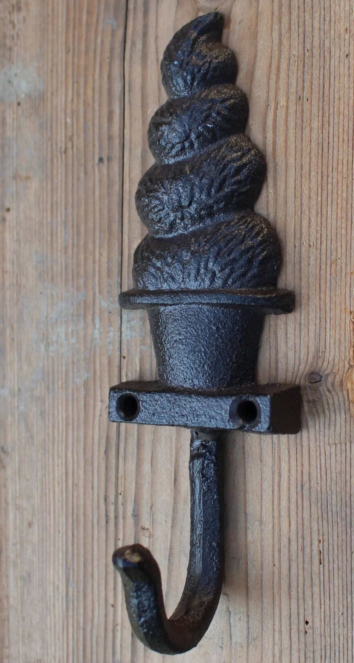 Kapstokhaak Buxus in pot, sierlijk, gietijzer  KH1761 - Afbeelding 2