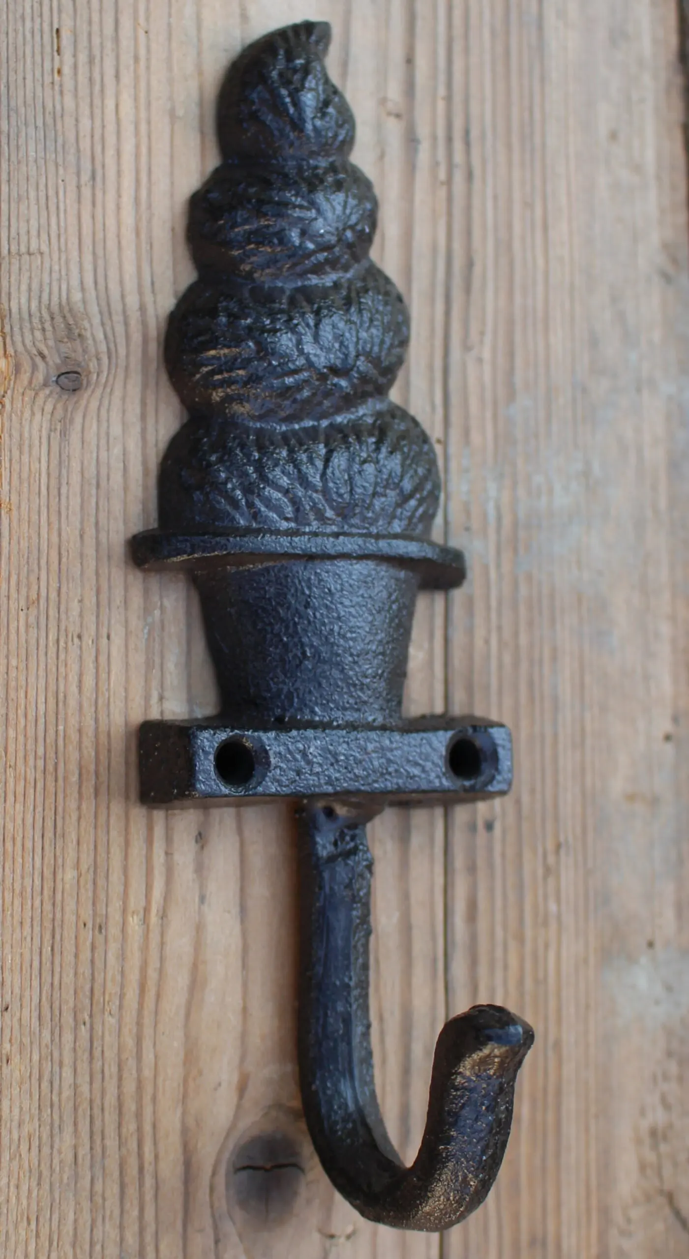 Kapstokhaak Buxus in pot, sierlijk, gietijzer  KH1761 - Afbeelding 3