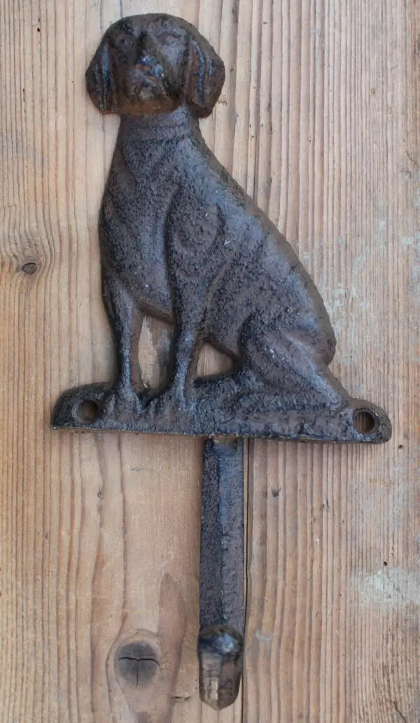 Kapstokhaak hond, zittend, gietijzer KH731 - Afbeelding 2