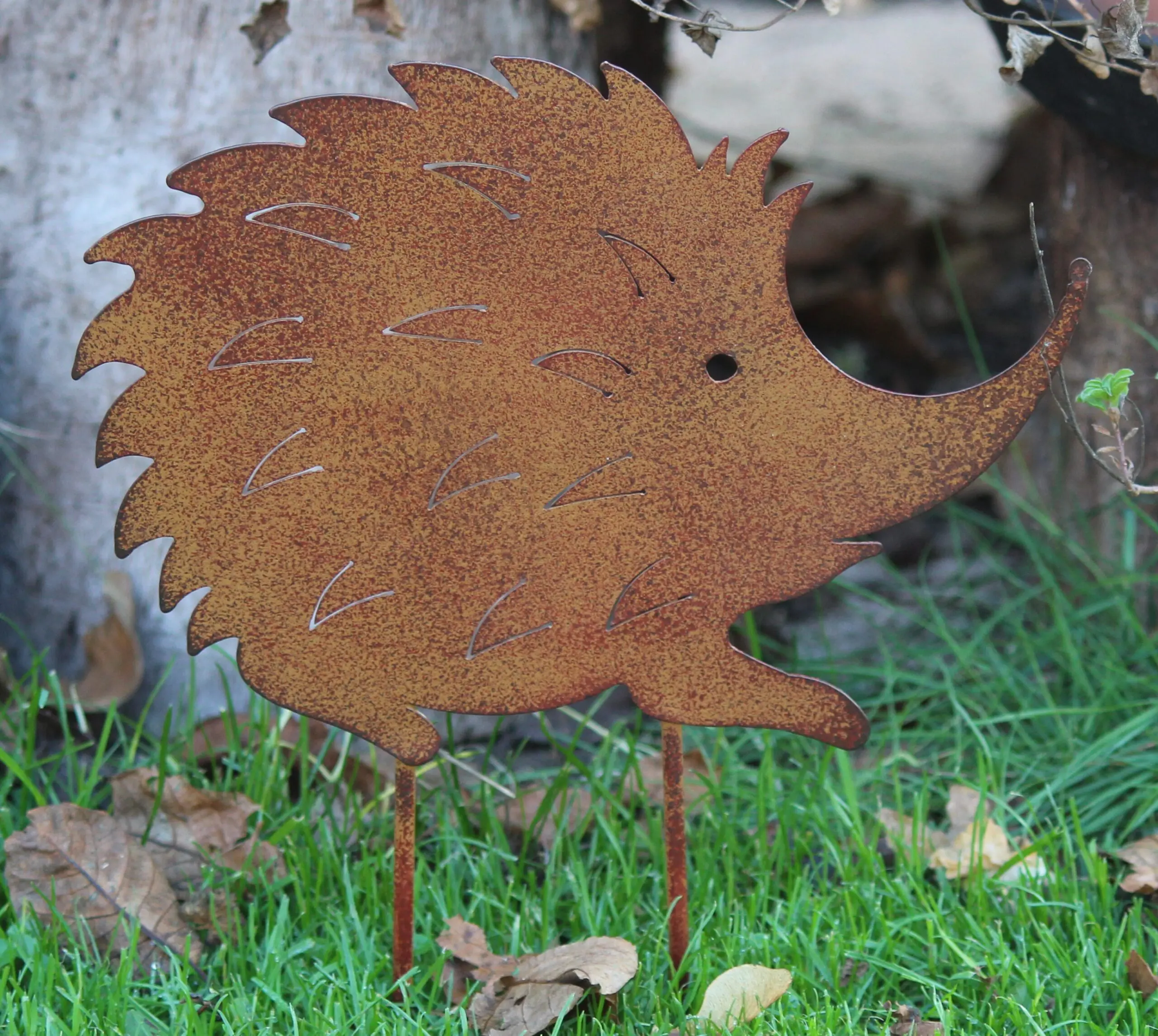 Tuinsteker egel, stekelvarken, roestkleurig metaal, M   SE233 - Afbeelding 2