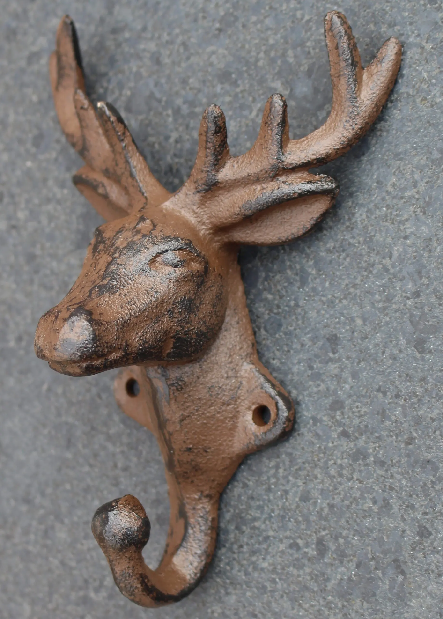 Kapstokhaak hert met gewei, gietijzer KH421 - Afbeelding 4