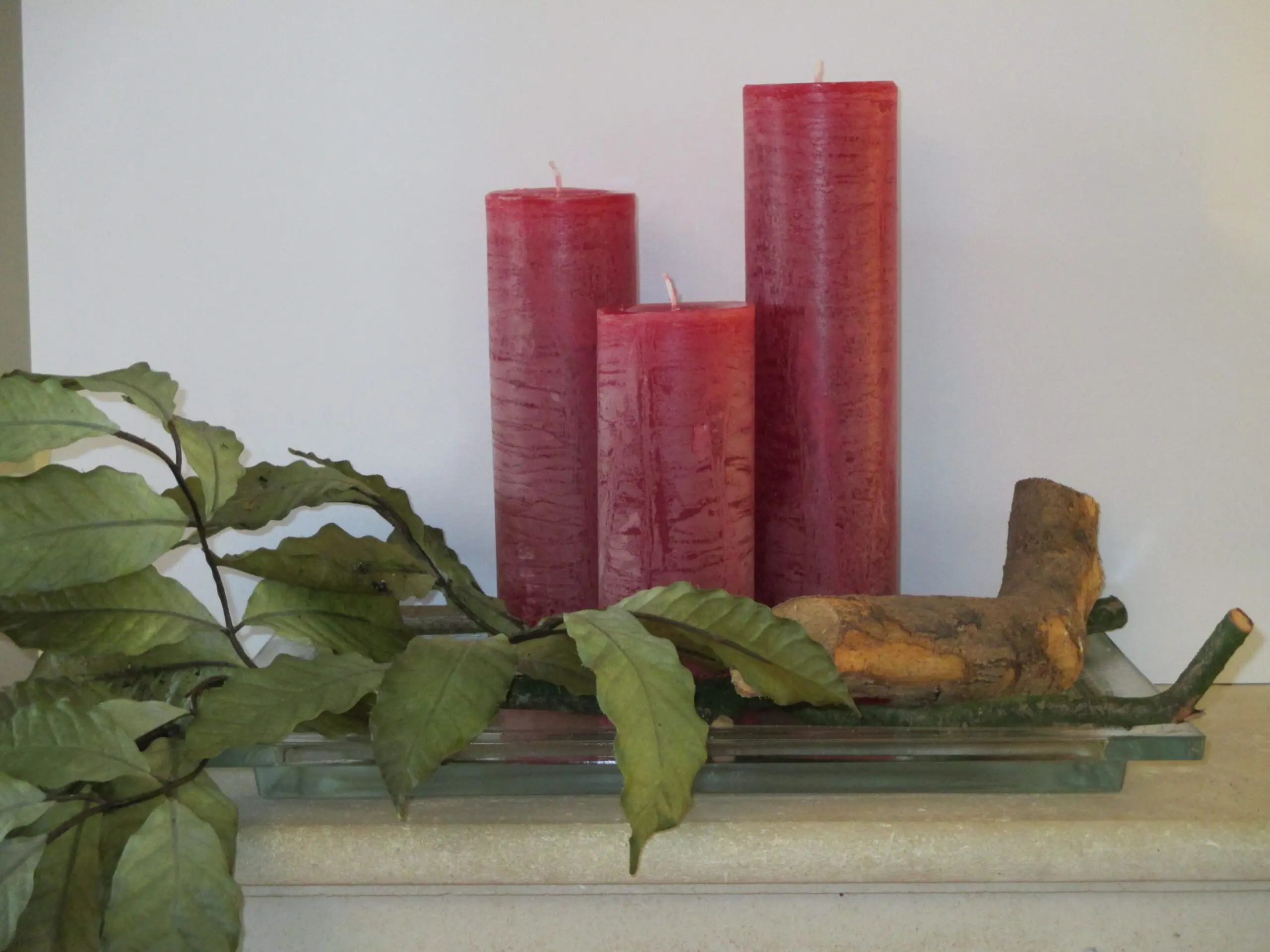 Krulkaarsen, Bika Kaarsen, set van 3, Bordeaux, Wijnrood 333111