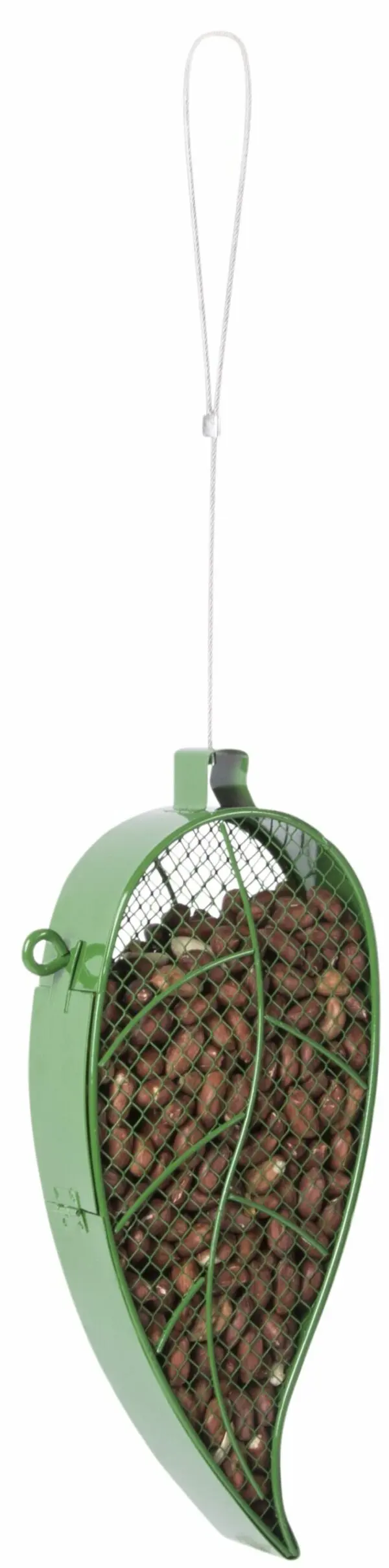 Vogelvoerhanger, voederkorf blad voor pinda's, groen, staal FB426 - Afbeelding 3