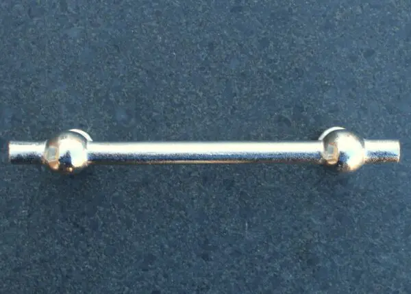 Handgreep, Industrieel, Zilver/ Nikkel, 16 cm. Gietijzer - Afbeelding 2