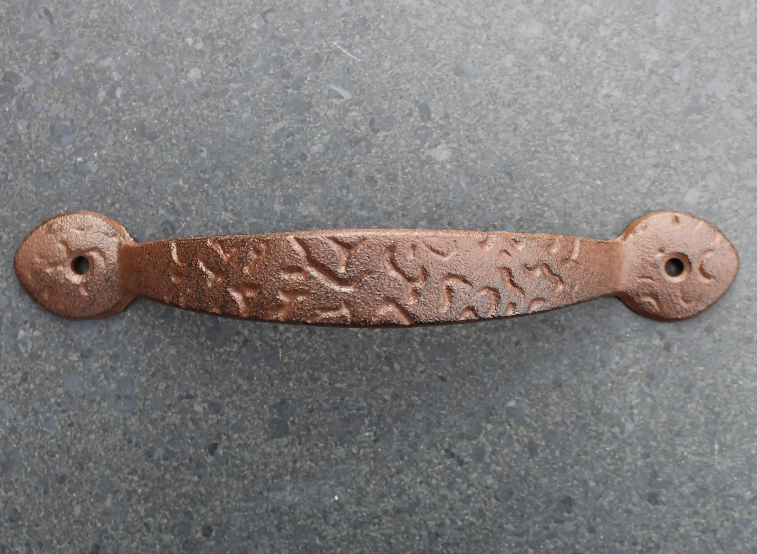 Handgreep, Halfrond, 20,5 cm. Groot, donkerbruin, Gietijzer - Afbeelding 2