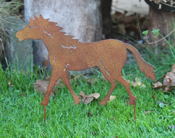 Tuinsteker paard, pony, roestkleurig metaal SP250 - Afbeelding 2