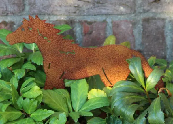 Tuinsteker paard, pony, roestkleurig metaal SP250 - Afbeelding 3