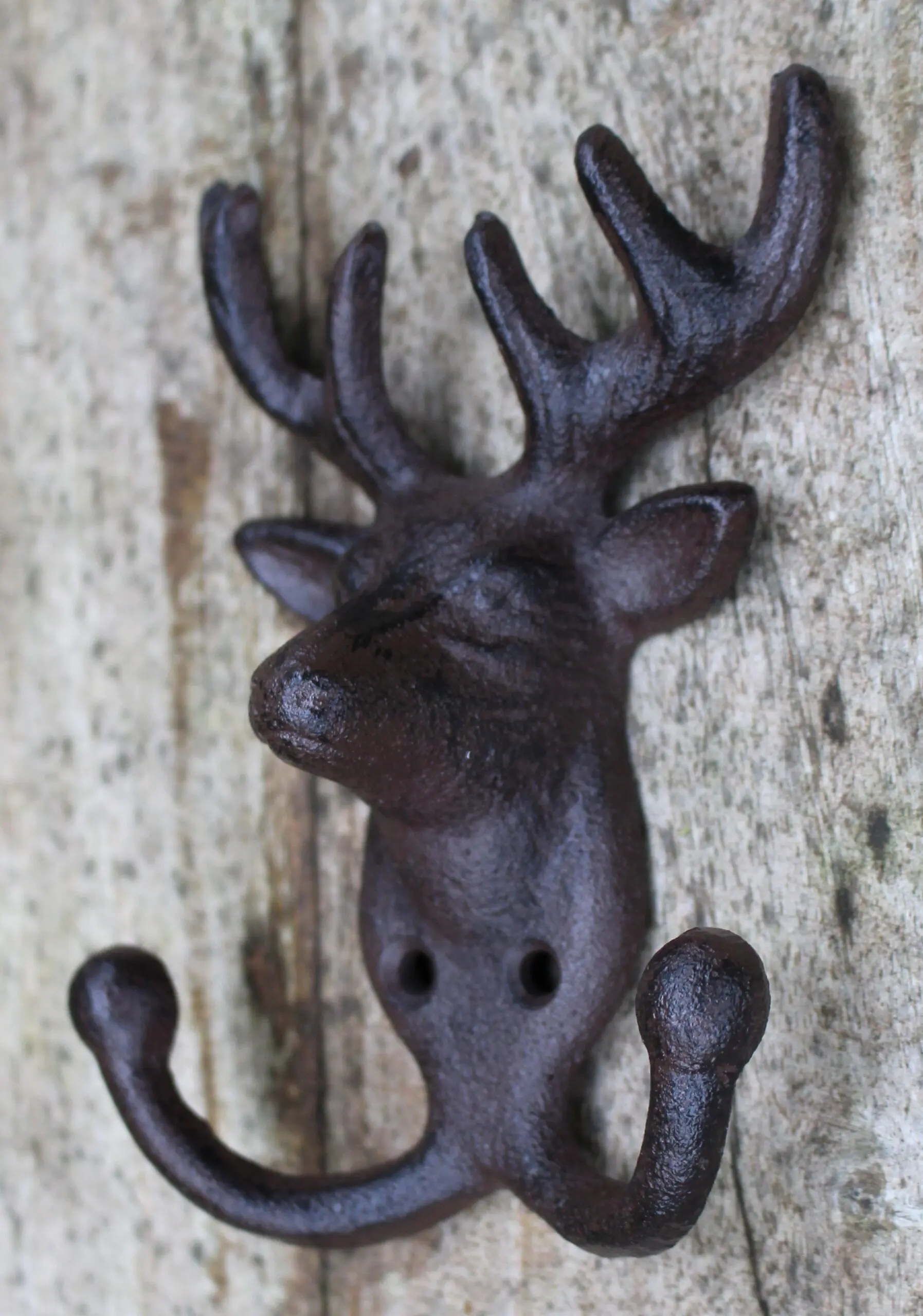 Kapstokhaak hert met gewei, 2 haken, gietijzer KH769 - Afbeelding 3