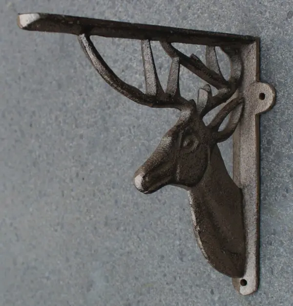 Plankdrager hert met gewei, 19,3 cm, gietijzer PD200 - Afbeelding 2