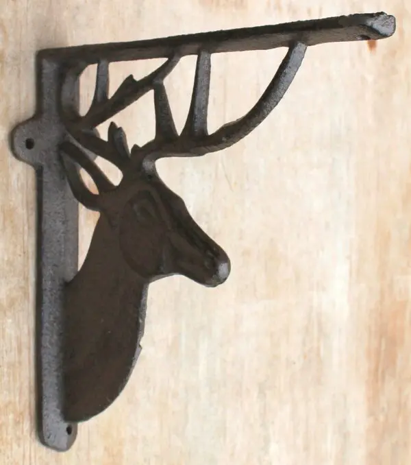 Plankdrager hert met gewei, 19,3 cm, gietijzer PD200 - Afbeelding 4