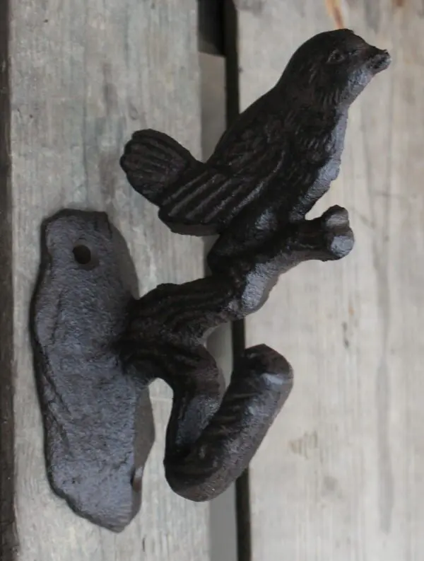 Kapstokhaak Vogel op Tak, Gietijzer LH273