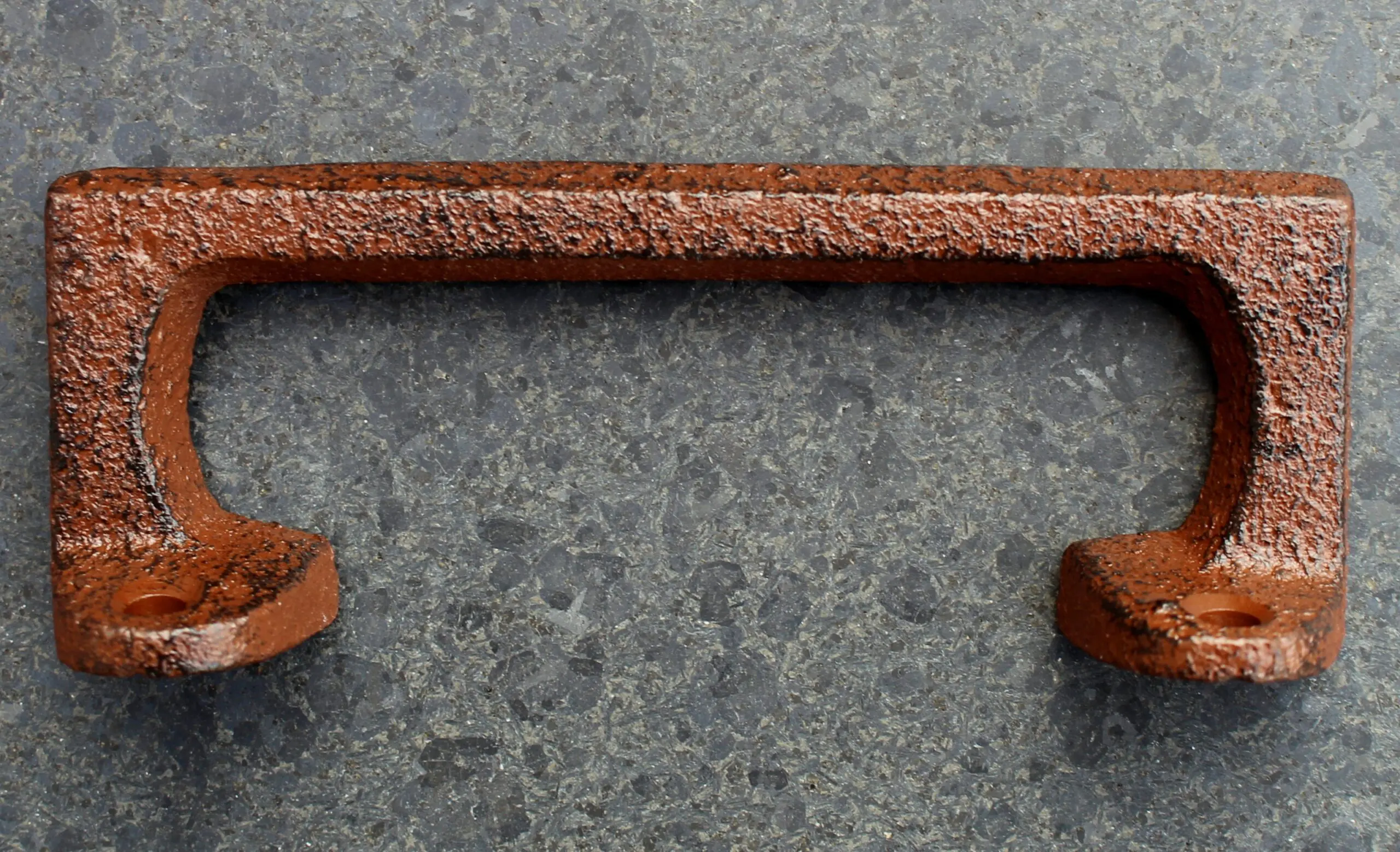 Handgreep strak, rechthoek 11,6 cm. gietijzer, bruin HG790 - Afbeelding 2