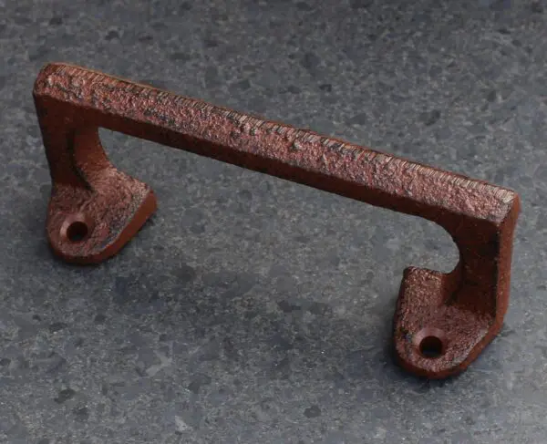Handgreep strak, rechthoek 11,6 cm. gietijzer, bruin HG790 - Afbeelding 3