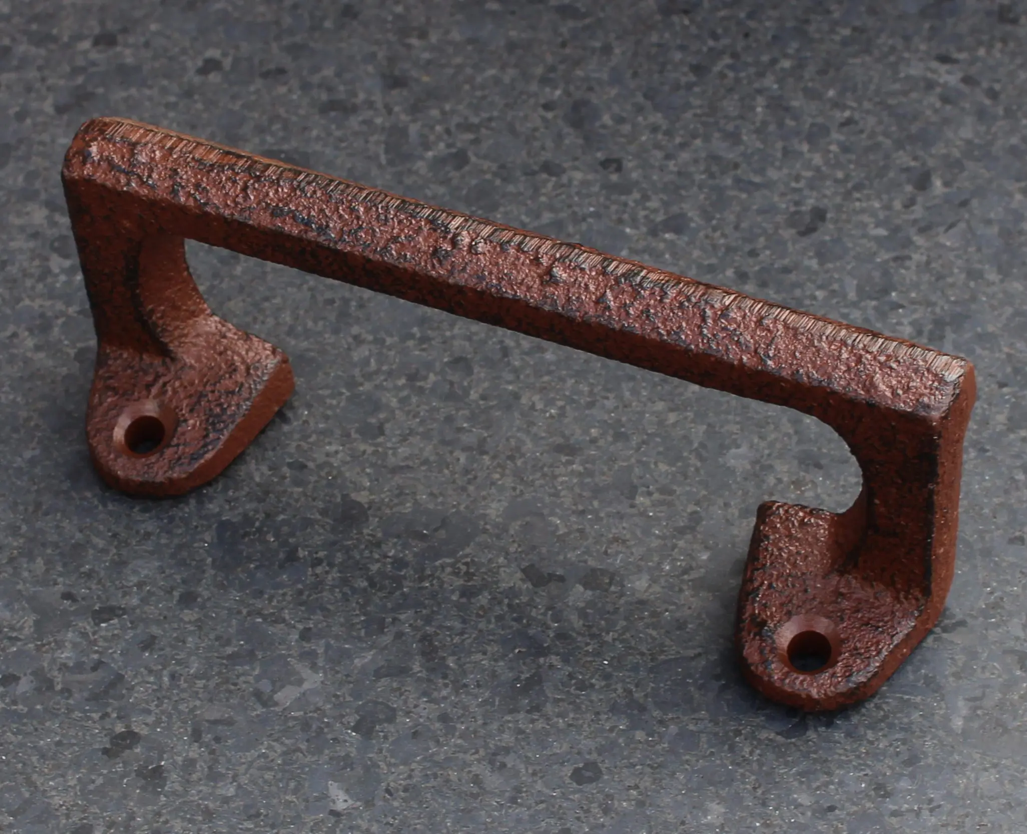 Handgreep strak, rechthoek 11,6 cm. gietijzer, bruin HG790 - Afbeelding 3