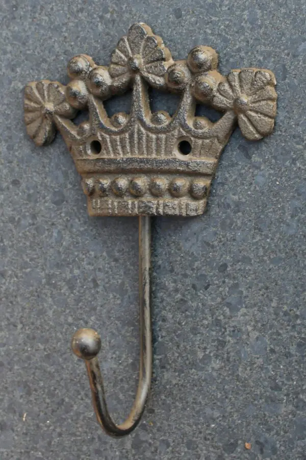 Kapstokhaak kroon, groot, gietijzer KH1740B
