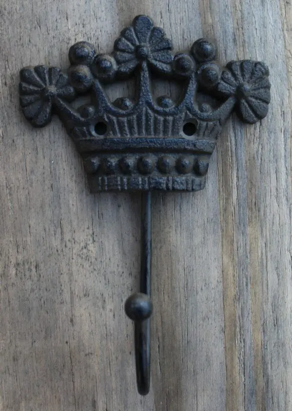 Kapstokhaak kroon, groot, gietijzer KH1740B - Afbeelding 2